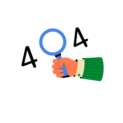 Animación de error «Página no encontrada» con lupa