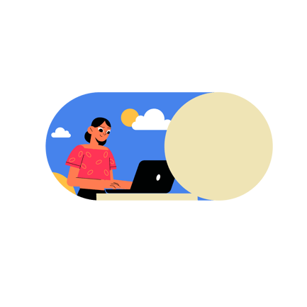 Flat Illustration of Day and Night Toggle