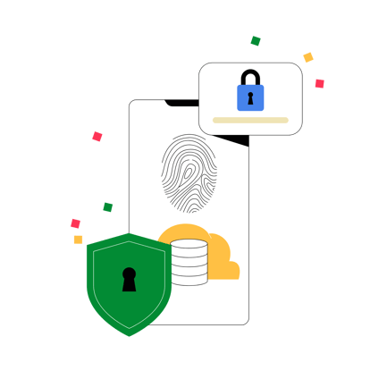 Fingerprint Recognition Illustration for Mobile Security