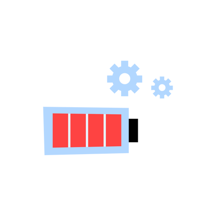 Battery Level Indicator with Rotating Gears