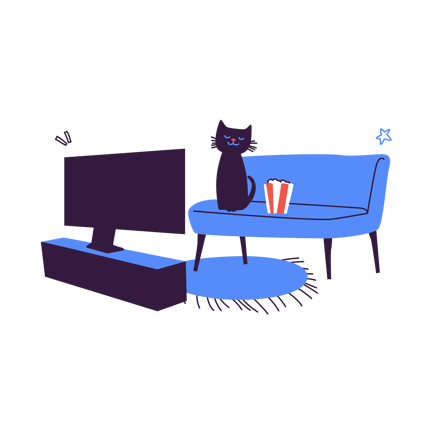 Tablette et pop-corn