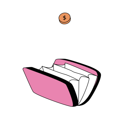 Pièce dans un portefeuille