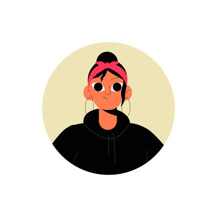 Flat Style Girl Avatar Illustration