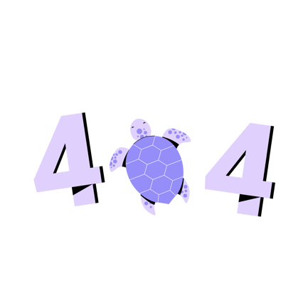 404 Error with Sleeping Turtle Illustration