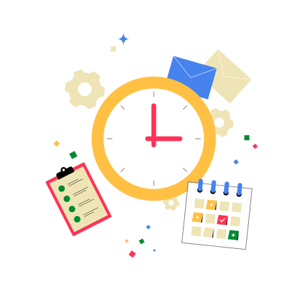 Time Management and Productivity Flat Illustration