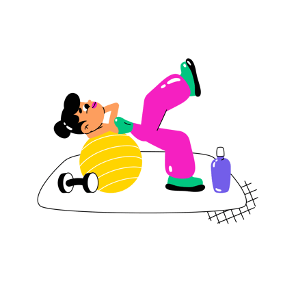 Woman Doing Ball Balance Workout