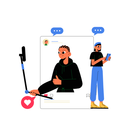 Likes Addiction Flat Illustration