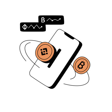 Cryptocurrency App Trading Illustration