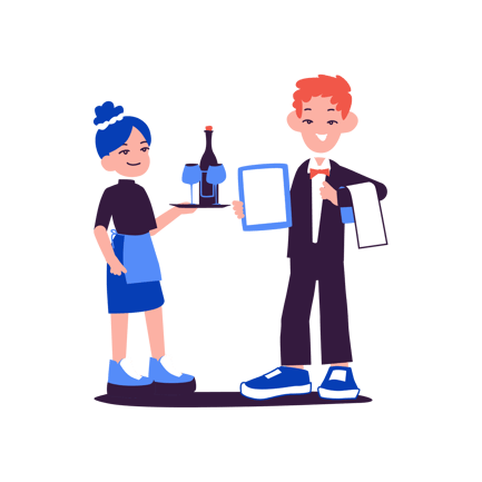 Waitstaff Serving Wine