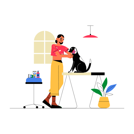 Dog Grooming Illustration