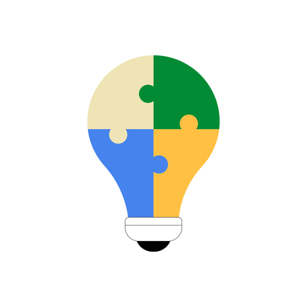 Puzzle Lamp Flat Illustration