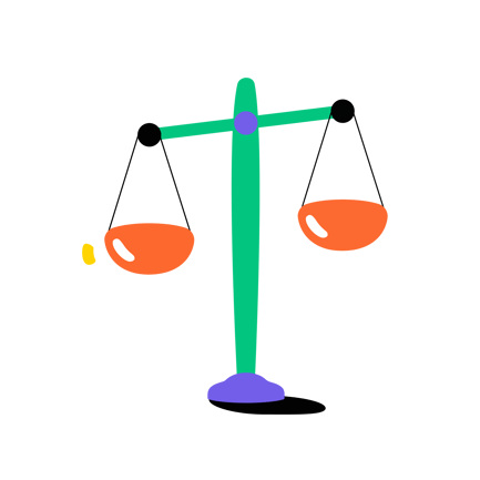 Cartoon Justice Scales Illustration