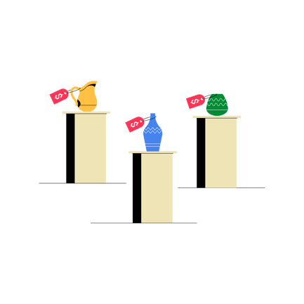 Ceramics Sale Flat Illustration