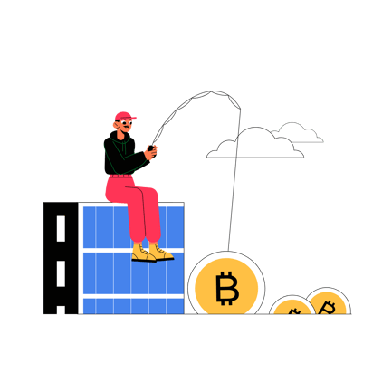Bitcoin Phishing Illustration