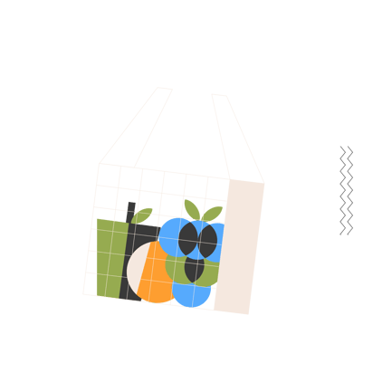 Fruit Tote Bag Illustration