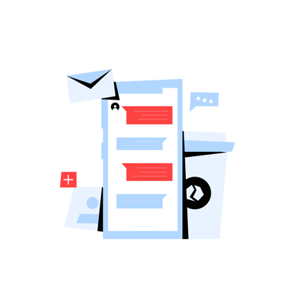 Social Media Chat Duotone Illustration