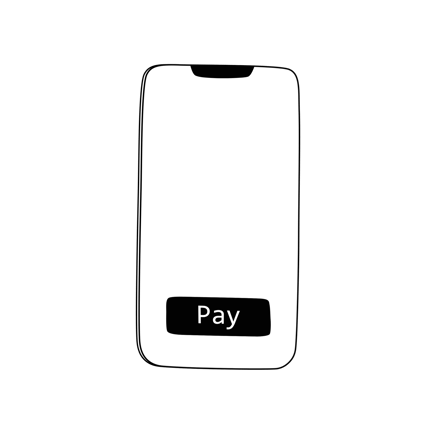 Cartoon Online Grocery Payment on Mobile Phone