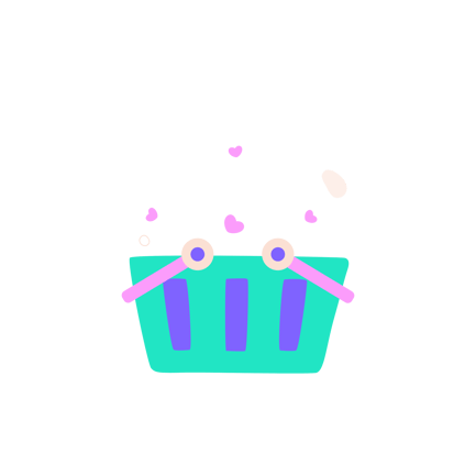 Animated Favorites Basket with Hearts