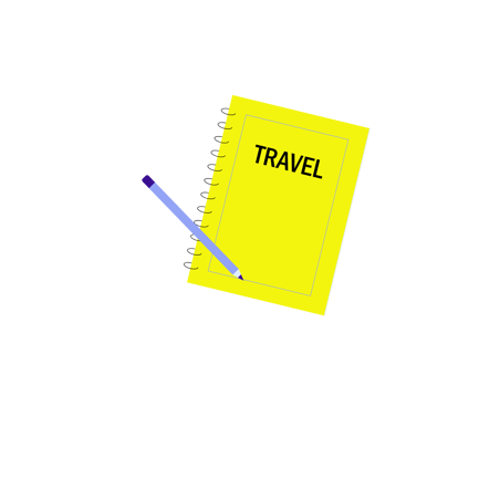 Geometric Notebook with Travel Theme Illustration