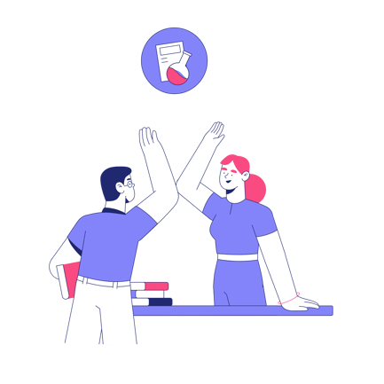 Successful Experiment Duotone Illustration