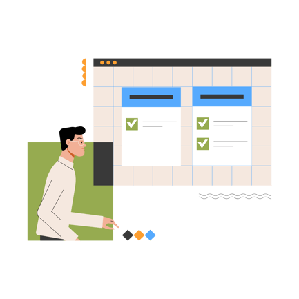 Task Allocation Illustration with Geometric Style