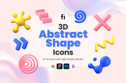 Preview: 3D Abstract Shapes Icons