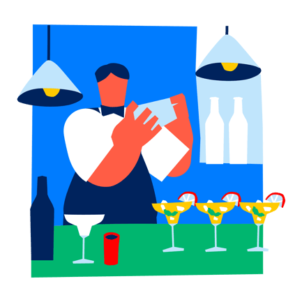 Barkeeper mixt Cocktails