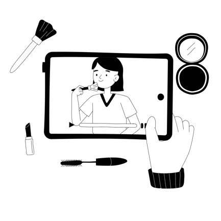 Make up Tutorial Illustration Style