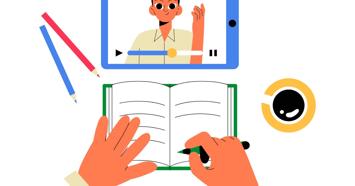 Online Lecture Notes Taking Illustration, Illustrations ft. study ...