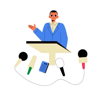 Corporate Business Speaker Illustration