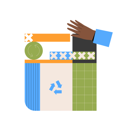 Reset Password Illustration with Geometric Shapes