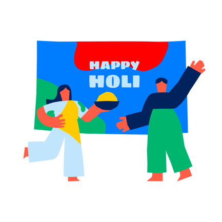Célébration des couleurs de Holi