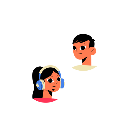 Customer Support Conversation Illustration