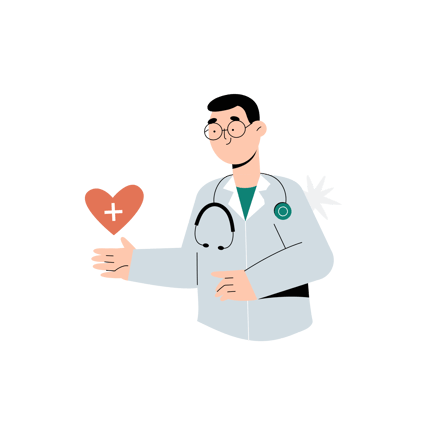 Doctor with Heart Illustration in Flat Style
