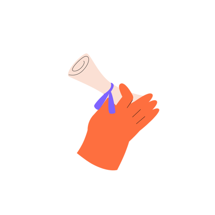 Hand Holding Scroll