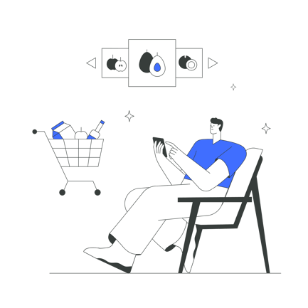 Man Ordering Food Online with a Smartphone