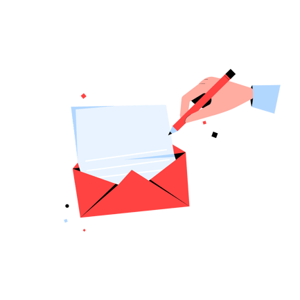 Email Writing Illustration in Duotone Style