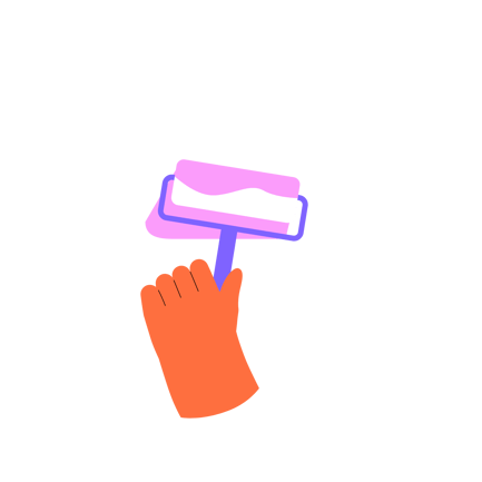 Roller Hand lackieren