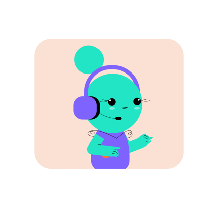 Cartoon Character With Headset