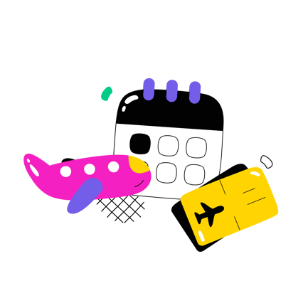 Travel Schedule Cartoon Illustration