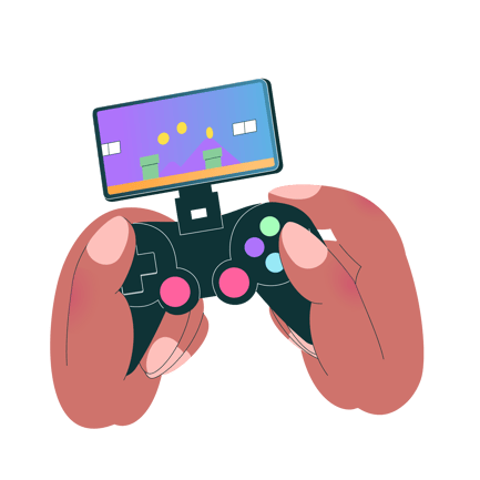 Hands Holding Mobile Game Controller