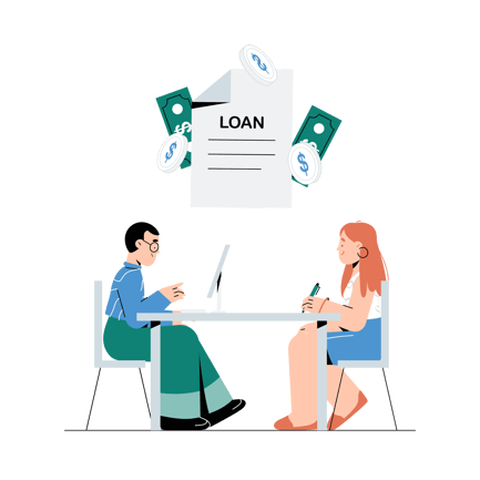 Loan Agreement Illustration in Workplace