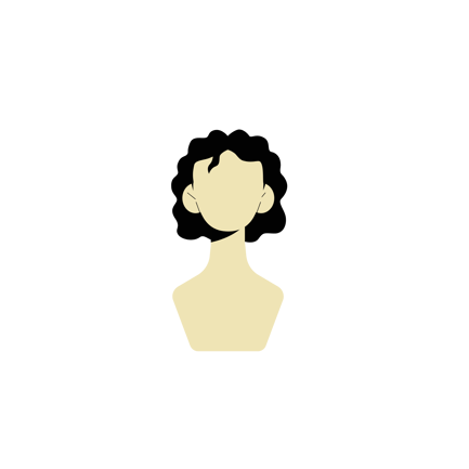 Flat Illustration of a Woman with Curly Hair