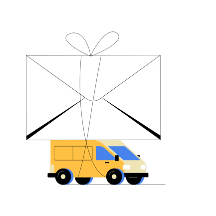 Mail Delivery Van Illustration