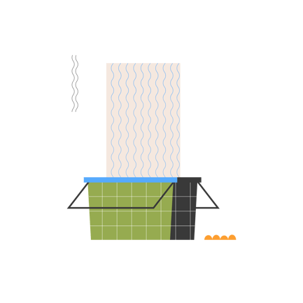 Geometric Retail Basket Illustration