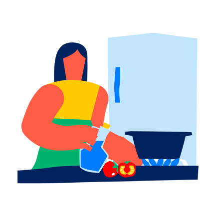 Cooking in Kitchen