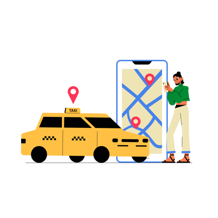 Booking a Cab Illustration