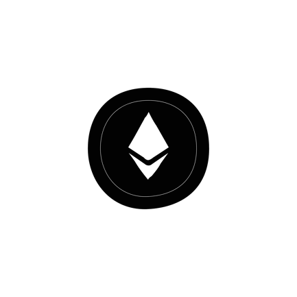 Ethereum Coin Icon Animation in Line Art Style
