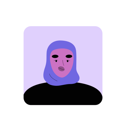Duotone Illustration of a Muslim Woman
