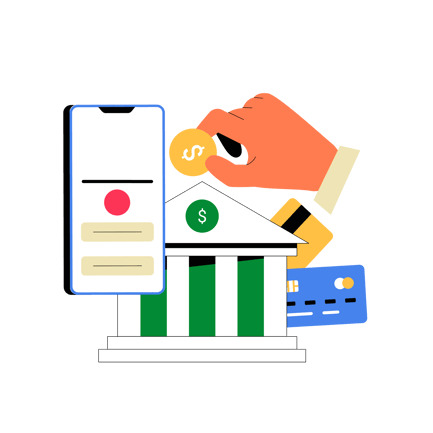 Online Banking Illustration in Flat Style